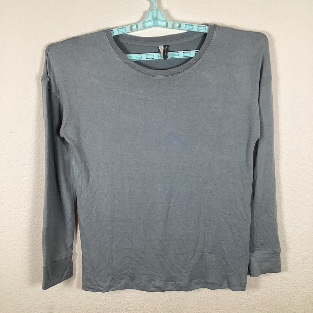 Jaclyn Intimates Womens Shirt Sz S Long Sleeve Soft Top Crew Neck Gray Pulls